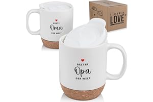 kupi Geschenkset Oma und Opa Geschenke | Tassen aus Keramik 350ml | Weihnachtsgeschenke für Oma und Opa Geschenk | Geschenkidee zu Weihnachten Kaffeetassen Teetassen