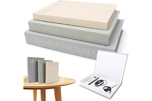 AROMUJOY 3 stycken dekorativa böcker för heminredning, falska dekorativa böcker, boklåda, bokattrappdisplay böcker med magnetlås för soffbord hyllor kontor bokhylla dekoration