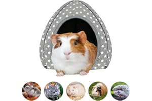 Lyneun Meerschweinchen Betthöhle, Meerschweinchen Haus, Kaninchen Zubehoer, Gemütliches Haustierbett für Chinchilla, Igel, Meerschweinchen, Eichhörnchen (Tief grau)