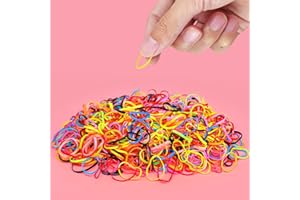 FUYIHGL 1000 Pcs Baby Rubber Bands for Hair Toddler Small Hair Ties Baby Girls Mini Hair Elastics Tiny Rubber Bands Hair Kids Little Hair Bands Colorful Pets Braids Ponytail [2mm in Width and 20mm in Length]