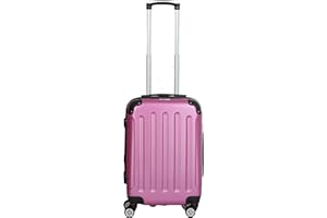 INVIDA Glüückskind Luxus Hartschalen Koffer Trolley mit 4 Zwillingsrollen in Pink Größe: L