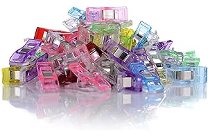 GWHOLE 60 Stück Stoffklammern Nähen Zubehöre Nähklammern Klammern Kunststoff 6 Farben, 27 * 10mm