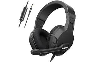 NUBWO U3 3.5mm Gaming Headset for PC, PS4, PS5, Laptop, Xbox 1, Mac, iPad, NS Games, Computer Game Gamer Over Ear Flexible Microphone Volume Control with Mic - Black