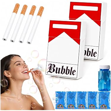cigarette that blows soap bubbles Axonkit Bubble Stress Relief Toy Fake Cigarette Mini Bubble Blower Bubble Sticks Relaxation Birthday Christmas Party Gift for Men Women: Buy Online at Best Price in Egypt Bubble Blowing Cigarette - Shop