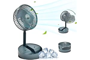 LETOUR Desk Fan, Portable Fan 180° Ratatable Foldable Fan USB Rechargeable Quiet Fan 3Modes Bedroom Slient Fan Table Fan for Home & Office