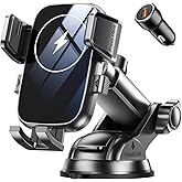 Mohard Car Phone Holder Wireless Charger, [15W Fastest Charging] Wireless Car Charger Mount, Upgraded Suction CarWirelessChar