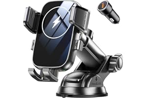 Mohard 15W Schnellladen Handyhalterung Auto mit Ladefunktion, Wireless Charger Auto Inklusive QC3.0 Autoadapter, Induktive Ladestation Auto Wohnmobil Elektronik Kompatibel mit iPhone 17/16, Galaxy