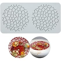 Stampo per torta in pizzo, Stampi per fondente in pizzo in silicone, Stampo per impressioni artigianali per zucchero Decorazione per cucina molecolare per torte commestibili, 3 fori Alveare rotondo