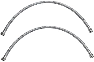 AERZETIX - C51087 - Lot de 2 Flexibles d'alimentation sanitaires 600mm 3/8'' mâle/femelle - flexible de raccordement de robinetterie/salle de bain/cuisine/cumulus - tuyau de raccordement flexible