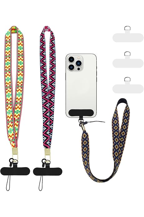 Lot De 4 Attaches Pour Téléphone - Cordon Rotatif 360° Avec Anneau Métallique - Compatible La Plupart Des Coques (rose, Argent)