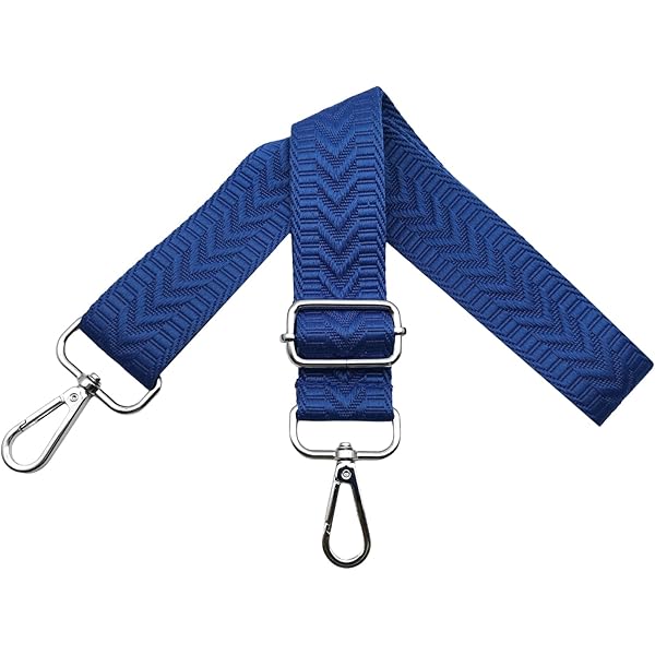 Verstelbare schouderriem voor dames, draagriem, tassenriem om te wisselen, breedte 3,8 cm, met zilveren karabijnhaak, schouderriem voor schoudertas, handtassen, blauw, N8