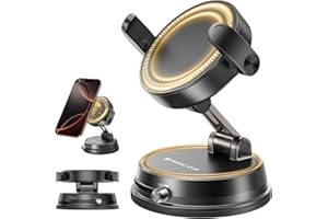 MAGIC JOHN For Car Mobile Phone Holder [2500gf Magnetic], 360° Rotatable, Double Locking Screw Pliers, Oversized Suction Power, Car Mobile Phone Holder for iPhone 17 Pro Max/16/15/14/13/12/Air/Plus