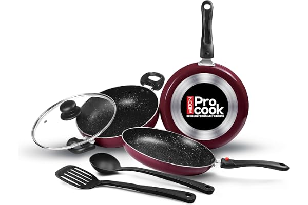 Milton Pro Cook Kitchen Pride Non-Stick Cookware Set of 5 | Peach Color