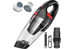 Resmafn Handheld Car Vacuum Cleaner Cordless - Hand Vacuum with 2 Reusable Filter and Motorized Brush Strong Suction Powerful Portable Wireless Lightweight Long Runtime Hand-held Vaccum USB for Home