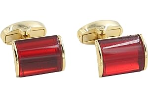 AUSCUFFLINKS 40th Anniversary Ruby Wedding Gift Husband | Cufflinks Gold Edge Red Cuff Links