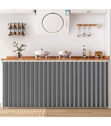 MTHGH Schrankvorhang Selbstklebend - Verdunkelung Für Regal & Küchenschrank