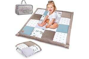 TOTSY BABY Tapis de jeux bebe chambre 120x120 cm Patchwork - Matelas de sol pour eveil au de parc Tapis en Coton et epais pour bébé et enfants pour d'eveil Afrique