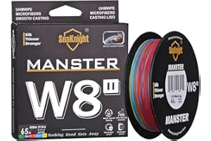 SeaKnight W8 Tresse de Pêche à la Carpe tressée à 8 brins S9 9 brins 300M/500M de Long coulée multifilaments d'eau salée Fil de Peche en mer 15-100LB