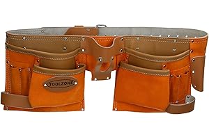 AB TOOLS-TOOLZONE Cuir et daim Outil double rouleau 10 titulaire Pochette de ceinture réglable