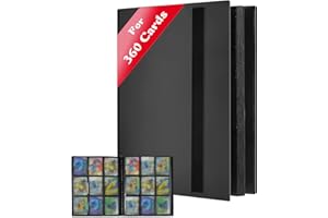 JUSONEY album na karty kolekcjonerskie, 360 kieszonek, 20 stron po 9 kieszonki z wodoodporną czarną okładką książkowy, idealny do kart MTG Magic, Match Atta