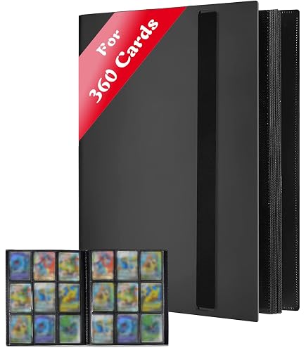 RISVOWO Album for cards, card binder, card holder, binder for collecting cards for 160 cards, 8 pockets each page, card holder, waterproof card pocket