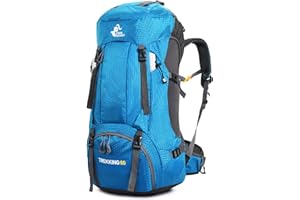 BSEASH Wodoodporny lekki plecak turystyczny 60L z osłoną przeciwdeszczową, outdoorowy sportowy plecak podróżny do wspinaczki na kemping wycieczki