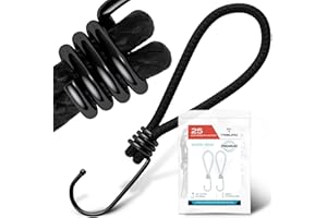 Ekspander TRIBURG z hakiem [25 sztuk / 13cm] | Wysokowydajna guma napinająca z hakiem | Uniwersalny napinacz gumowy z hakiem do zastosowań zewnętrznych, domowych lub zabezpieczania ładunku