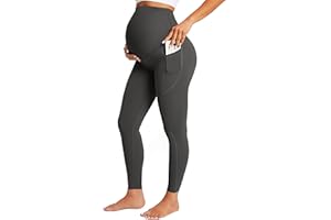 BAYDI Maternity Leggings Over Bump with Pockets Workout Belly Support Stretchy Soft Pregnancy Pants Activewear Pajama