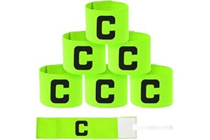 STYQUENZER 6 sztuk opasek kapitana dla dzieci, regulowana opaska kapitana do piłki nożnej, zielona, elastyczna opaska kapitana, do piłki nożnej, rugby, hokeja, różnych dyscyplin sportowych