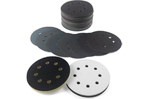 Elechiakan 125mm Sanding Discs, 70PCS Orbital Sander Discs Wet Dry Sanding Pads 400/600/800/1000/1500/2000/3000 Grit with 2pcs Interface Pads for Polishing Wood, Car, Furniture