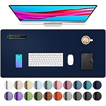 Aothia Schreibtischunterlage 80x40cm - Doppelseitig Kork & PU Leder