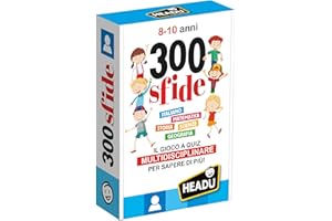 HEADU - 300 Sfide 8-10 Anni - Il Gioco A Quiz Multidisciplinare Per Sapere Di Più! Gioco Educativo 8 9 10 Anni, Giochi Didattici Bambini, Quiz Divertenti e Intelligenti, Regalo Bambino Scuola Primaria