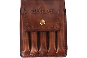 TOURBN TOURBON Cartera de munición de Rifle de Cuero Genuino Bolsa de cinturón de Soporte de Cartucho de Caza