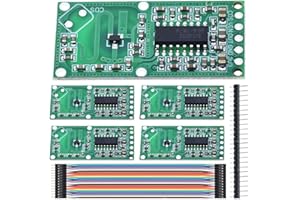 DAOKAI 5 Pcs RCWL-0516 Microwave Radar Module Human Body Induction Switch Sensor 3.3V Detection Distance Board for Arduino/Raspberry PI with Dupont Cable, 40 Pin Header