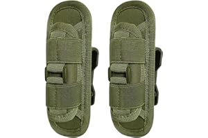MUCHER Pack de 2 fundas tácticas para linterna, 360 grados, giratorias, pequeñas linternas, soporte para cinturón, para exteriores, senderismo, caza, camping, entrenamiento