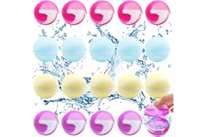 Lets Joy 20PCS Wiederverwendbare Wasserballons, Silikon Wasserbälle, Silikon Wasserballons Wasserspielzeug, Schnellfüller Wasserbomben Set, Pool-Spielzeug, Poolpartys, Kinder Sommer Draussen