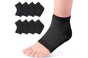 SERAPHY Chaussettes Hydratantes Pour Talons, Gelées, à bout Ouvert, Pour Talons Secs et Crevassés, Chaussettes SPA Pour Femmes Et Hommes, 4 Paires, Noir