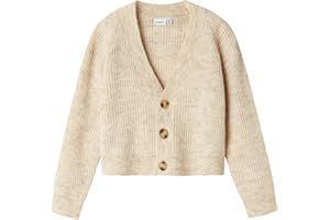 NAME IT Nkfholly Boxy Short Knit Card Noos Maglione Cardigan Bambine e Ragazze
