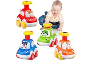 lerrbo 4 PCS Animal Car Toys with Tractor for Toddlers Age 1-2|Baby Toys 12-18 Months|1st Birthday Gifts for 1 Year Olds