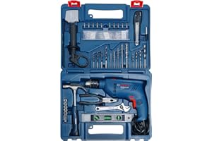 BOSCH GSB 600 Impact Drill Machine for Home & Professional Use, 100Pcs Accessory Kit | 600W Motor | 13mm Chuck | 3000 RPM | 4