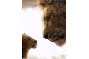 GUYING ART Toile Art peinture lionne et lionceau noir et blanc affiches et impressions photo d'art mural scandinave pour la décoration intérieure 30x40 cm sans cadre