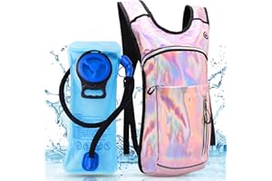 Expansea Sac à Dos d'hydratation, Sac à Eau avec vessie d'hydratation 2L, Sac à Dos d'hydratation Rave, Sac à Dos léger et Isolant pour Festivals, Rave, Cyclisme, Course à Pied, randonnée