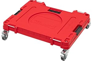 QBRICK SYSTEM Qbrick - System ONE Transport Platform Workshop RED Ultra HD - Board Transport - Rolling Tray Organiser Storage for Tools Set and Accessories with High Capacity of 120kg