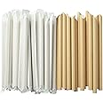 AYF 100Pcs Pointed Paper Boba Straws, Individually Wrapped, 4-Layer Heavy Duty, 12mm Biodegradable Jumbo Smoothie Straws for Bubble Tea, Tapioca Pearls