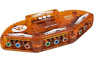 KEBILSHOP RCA Splitter with 3-Way Audio, Video RCA Switch Box + RCA Cable for Connecting 3 RCA Output Devices to Your TV,Video Games,DVD Player.More Yellow