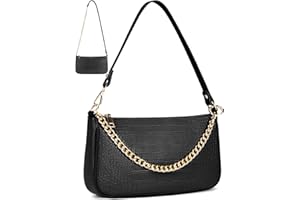 NUBILY Damen Umhängetasche Kleine Schultertasche Kette Tasche PU Leder Handtaschen Clutch Geldbörse Messenger Crossbody Bag Vintage Citytasche für Hochzeit Party Disko