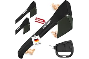 TREKLINE Spaltaxt, Spalthammer [ ErgoFiber™ - Glasfaserverstärkter Griff ] MilitaryCast, Inklusive Klingen-/Transportschutz, Antihaftbeschichtet, Hochwertige Stahl-Klinge [45cm; 0.9 kg]