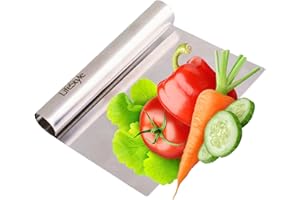 COOKRM Cortador Y Recogedor De Verduras, Accesorios De Cocina Profesional, Acero Inoxidable, Pala Peladora Y Picadora Manual Recoge Patatas, Calabacín, Cebolla, Comida. Lavado Fácil. Utensilios De Cocina