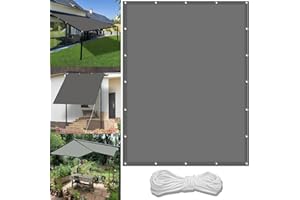 WGLF SUN Shade Sails 2.2 x 3.4 m(7.2 x 11.2ft) Waterproof Canopy Outdoor with Free Rope UV Block Weather-Resistant with Grommets Pes Shade Netting for Carport Swimming Plants, Light Grey