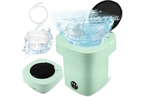 VUSDDY Mini Lave-linge Pliable, Lave-linge Mobile, Portable, Petit Lave-linge Avec Sèche-linge Et Blu-ray Pour Camping, Voyage, Voiture, Camping-car, Dortoirs, 3 Modes De Nettoyage, Capacité 9l 1